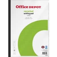 Office Depot A4 Casebound White Paper Cover Writing Pad Ruled Recycled 160 Pages Pack of 5