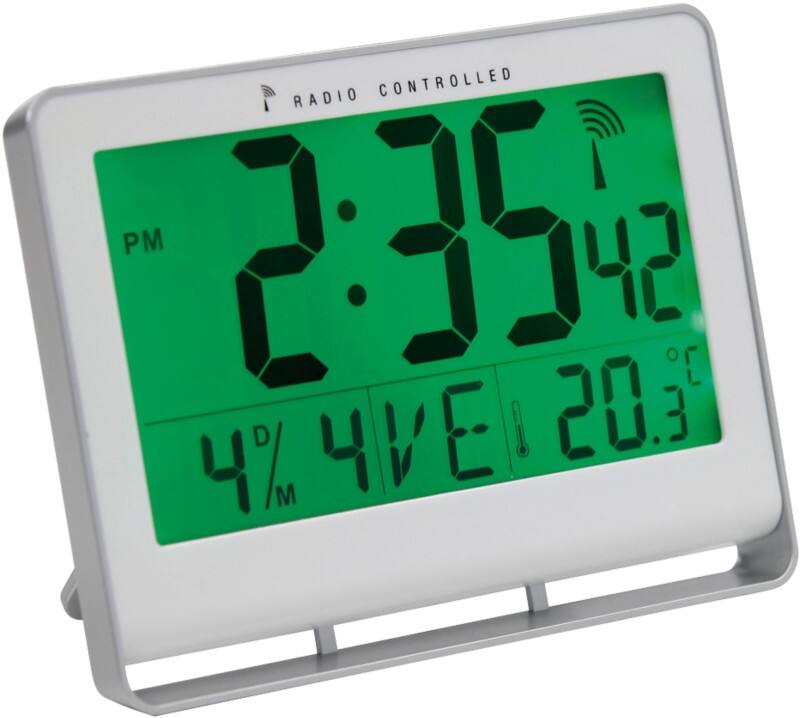 Alba Digital Wall Clock HORLCDNEO 20 x 3cm Silver Grey