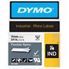 DYMO IND 18489 Rhino Vinyl Labels, Authentic, Self Adhesive Black Print on White 19 mm x 3.50 m