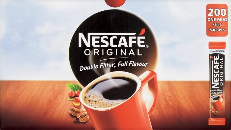 Nescafã‰ original instant coffee sachets granules 1. 8 g pack of 200