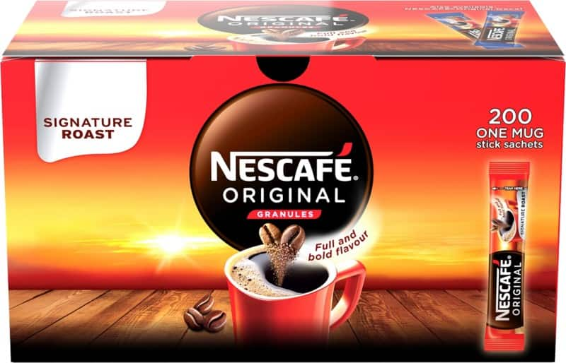 Nescafã‰ original instant coffee sachets granules 1. 8 g pack of 200