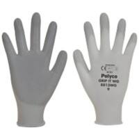Polyco Gloves Knitted Nylon, Nitrile Size 7 Grey, White