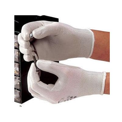 Polyco Gloves Knitted Nylon, Nitrile Size 8 Grey, White