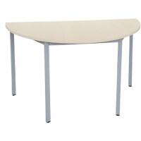 Niceday Semicircular Meeting Room Table with Maple Coloured MFC & Aluminium Top and Black Frame 1400 x 700 x 750 mm