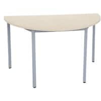 Niceday Semicircular Meeting Room Table with Maple Coloured MFC & Aluminium Top and Black Frame 1400 x 700 x 750 mm