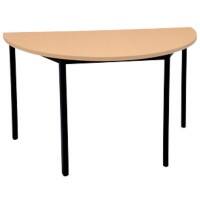 Niceday Semicircular Meeting Room Table with Beech Coloured MFC & Aluminium Top and Black Frame 1400 x 700 x 750 mm