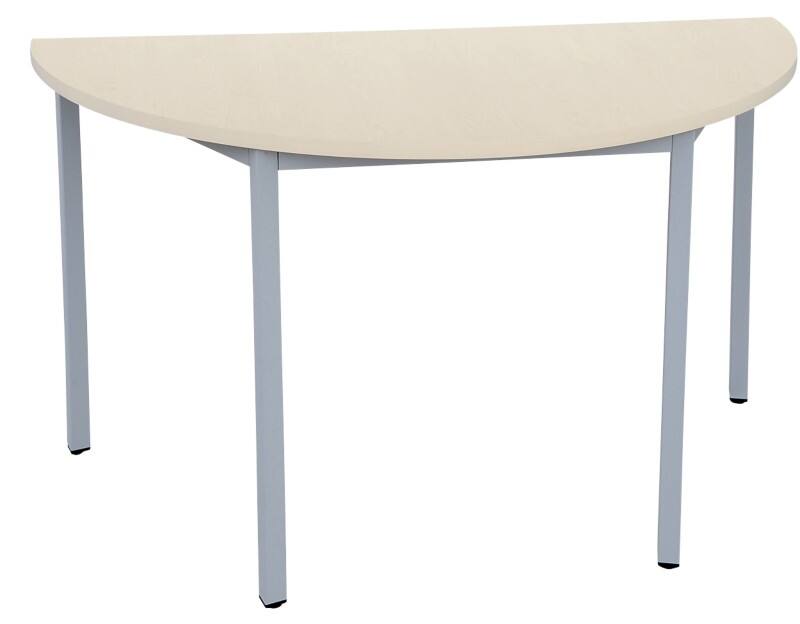 Viking Realspace Semi-circular Meeting Room Table Maple MFC (Melamine Faced Chipboard), Steel Silver 1,200 x 600 x 750 mm