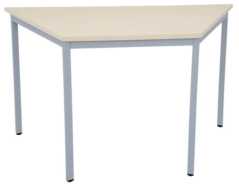 Viking Realspace Trapezoidal Table Maple MFC (Melamine Faced Chipboard), Steel Silver 1,200 x 600 x 750 mm
