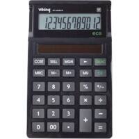 Viking Desktop Calculator 12 Digit Display Black Solar AT-830