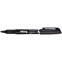 Viking PBM1.0 Permanent Marker Medium Bullet 1 - 3 mm Black Waterproof Pack of 12