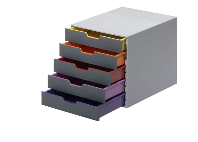 DURABLE Varicolor Desktop Drawers ABS (Acrylonitrile Butadiene Styrene) Multicolour 5 Drawers 29.2 x 35.6 x 28 cm A4