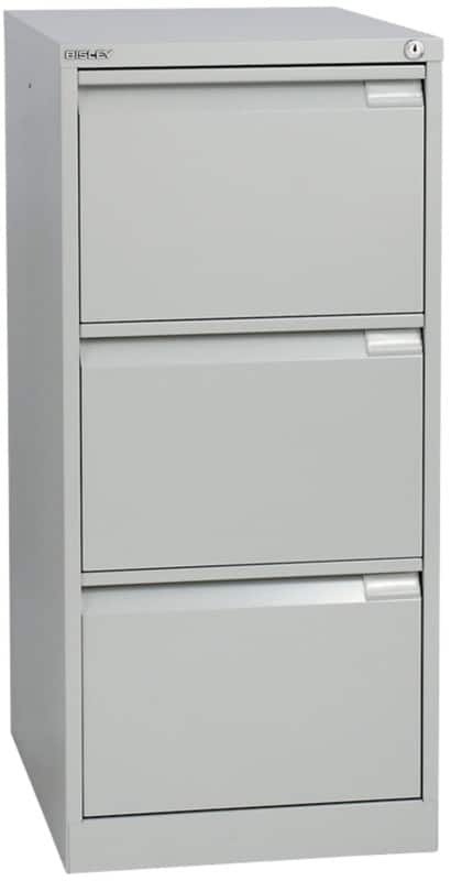 Bisley BS Steel Filing Cabinet 3 Drawers Lockable 470 x 622 x 1,016 mm Grey