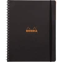 Rhodia Notebook 119236C A4+ Ruled Spiral Bound PP (Polypropylene) Soft Cover Black Perforated 180 Pages 90 Sheets