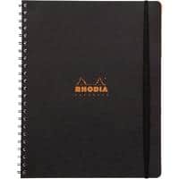 Rhodia Notebook 119236C A4+ Ruled Spiral Bound PP (Polypropylene) Soft Cover Black Perforated 180 Pages 90 Sheets