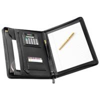 Falcon Leather Conference Folder 10.1 Inch Tablet with Calculator 26 x 35 x 4 cm Black