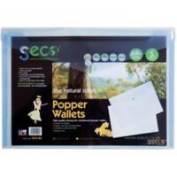 Seco Document Wallet A4 Press Stud PP (Polypropylene) Landscape 23.5 (W) x 33.5 (D) x 1.5 (H) cm Blue Pack of 5