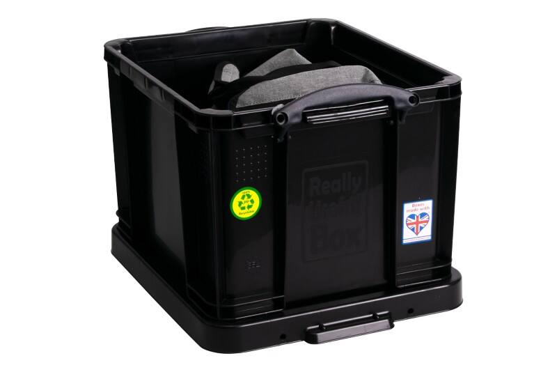 Really Useful Box Plastic Storage Box 35 L Black 39 x 48 x 31 cm