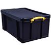 Really Useful Box Plastic Storage 64 Litre Black 440 x 710 x 310 mm