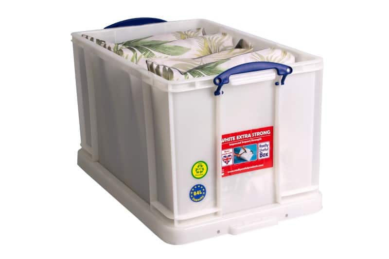 Really Useful Box Plastic Storage Box 84 L White 44 x 71 x 38 cm
