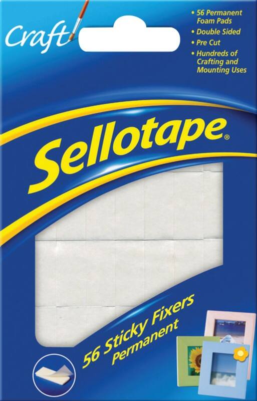 Sellotape Sticky Fixers Permanent 10 x 16.3 x 1.2 cm White Pack of 56
