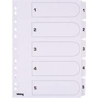 Viking Indices A4 White 5 Part Perforated Cardboard 1 to 5