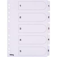 Viking Indices A4 White 5 Part Perforated Cardboard 1 to 5