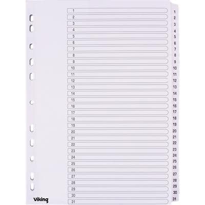 Office Depot Indices A4 White 31 Part Perforated Card 1 to 31