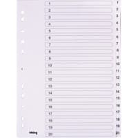 Viking Indices A4 White 20 Part Perforated Polypropylene 1 to 20