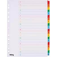 Office Depot Indices Mylar A4 Assorted 20 Part Perforated Card A - Z