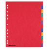 Office Depot Blank Dividers A4 extra wide Assorted Multicolour 12 Part Pressboard Rectangular 11 Holes Pack of 12