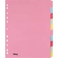Viking Blank Dividers A4+ Assorted Multicolour 10 Part Cardboard Rectangular 11 Holes