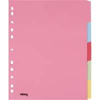 Office Depot Blank Dividers A4+ Assorted Multicolour 5 Part Cardboard Rectangular 11 Holes 28403