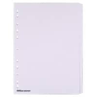 Office Depot Blank Dividers A4 White White 10 Part Cardboard Rectangular 11 Holes 28109 Pack of 10 Sheets