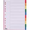 Viking Blank Dividers A4 Assorted Multicolour 10 Part PP (Polypropylene) Rectangular 11 Holes 10 Sheets