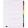 Office Depot Blank Dividers A4 Assorted Multicolour 6 Part Cardboard Rectangular 11 Holes 28090 6 Sheets