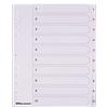 Office Depot Indices A4+ White 10 Part Perforated PP 1 to 10