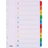 Viking Indices A4 Assorted 10 Part Perforated Card 1 to 10