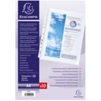 Exacompta Punched Pockets A4 Smooth Transparent 200 Microns PP (Polypropylene) Top Opening 5507E Pack of 10