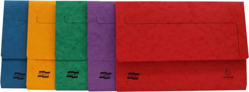 Exacompta Document Wallet Folio Pressboard 26.5 (W) x 7.5 (D) x 36.5 (H) cm Assorted Pack of 25
