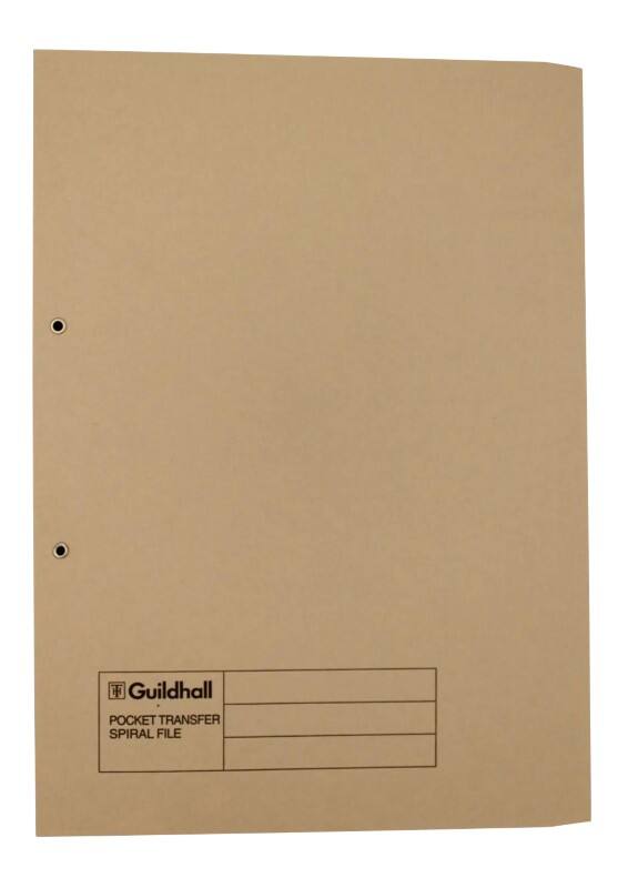 Guildhall Spiral File Foolscap Buff Manila 315 gsm Pack of 25