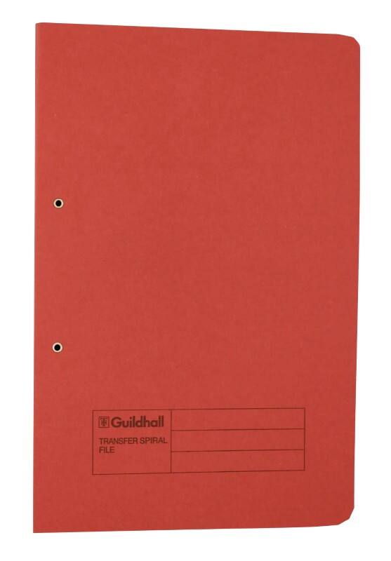 Guildhall Spiral File Foolscap Red Manila  315 gsm Pack of 50