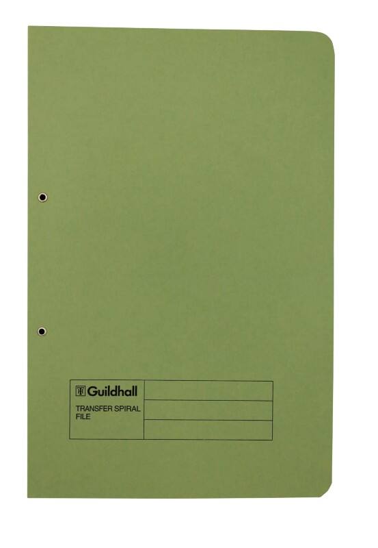 Guildhall Spiral File Foolscap Green Manila 315 gsm Pack of 50