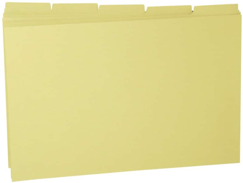 Guildhall Tabbed Folders Foolscap Yellow Manila 24 x 34.5 cm Pack of 100