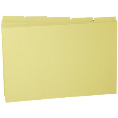 Guildhall Tabbed Folders Foolscap Yellow Manila 24 x 34.5 cm Pack of 100