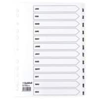 Guildhall Indices A4 White 12 Part Perforated Card Jan - Dec