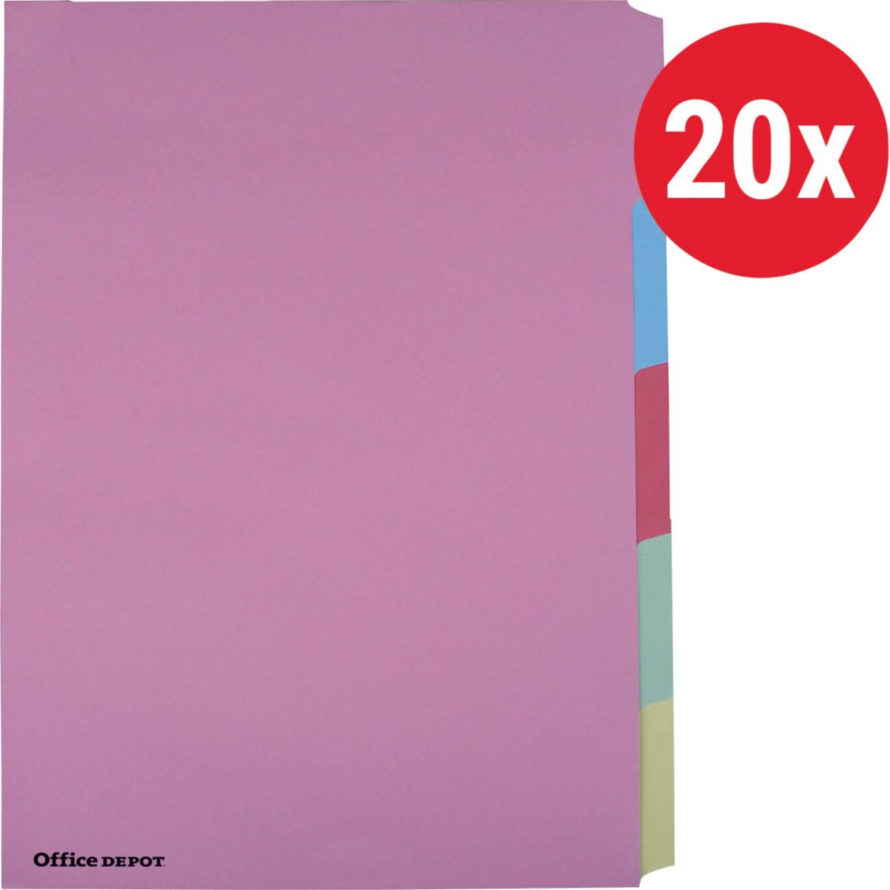 Office Depot Dividers A4 Assorted 5 Part Card Pack Of 20 Viking Direct Ie