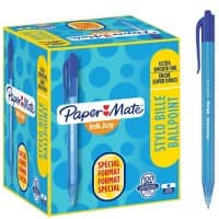 PaperMate Ballpoint Pen InkJoy 100 RT Medium 0.7 mm Blue Pack of 100