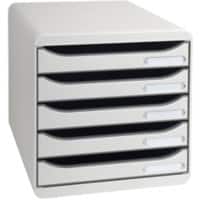 Exacompta Big Box Plus Classic Desktop Drawers PS (Polystyrene) Grey 5 Drawers 27.8 x 34.7 x 27.1 cm