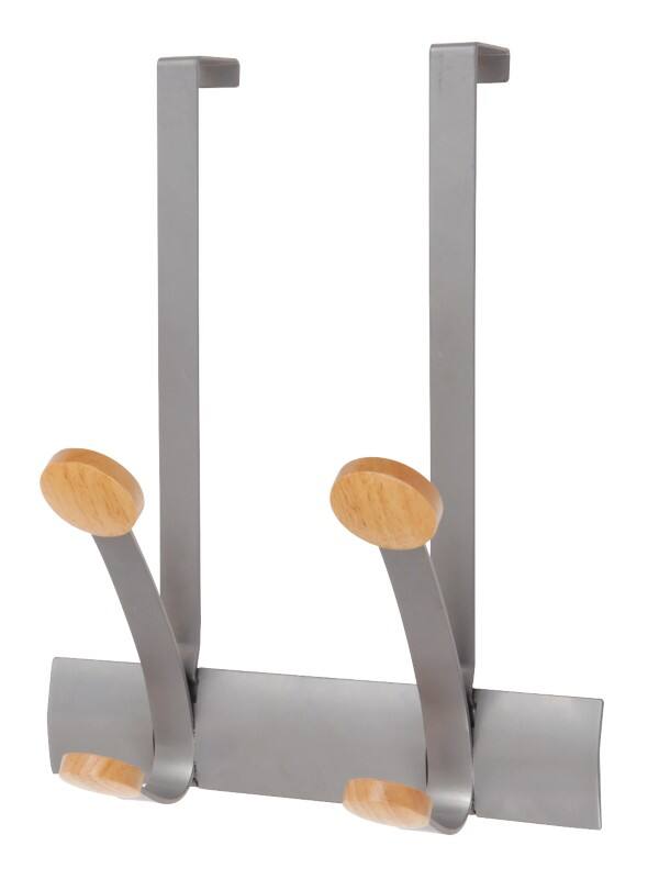 Alba Coat Rack 2 Hooks Silver