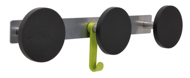 Alba Coat Rack 3 Hooks Black, Silver